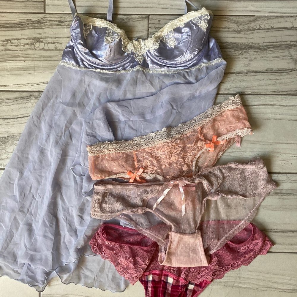 Bundle Teddy and Panty Light Colors Victoria's Secret